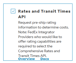 FedEx Rates and Transit Times API