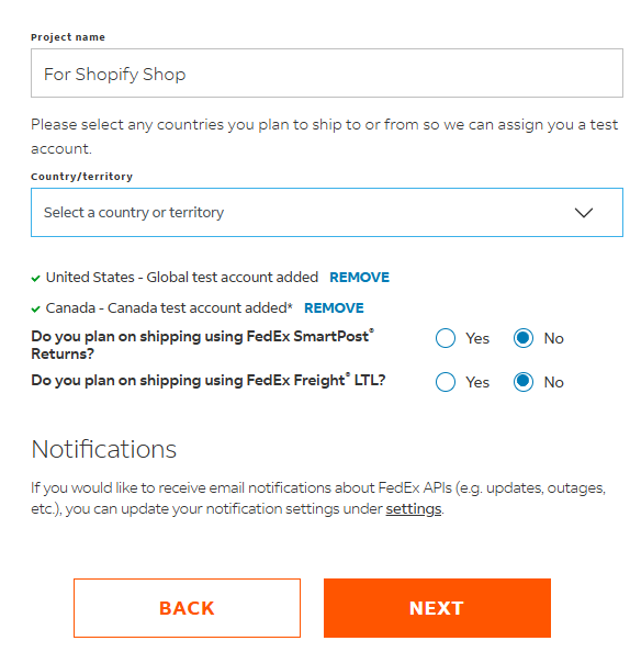 FedEx Select Countries and other settings